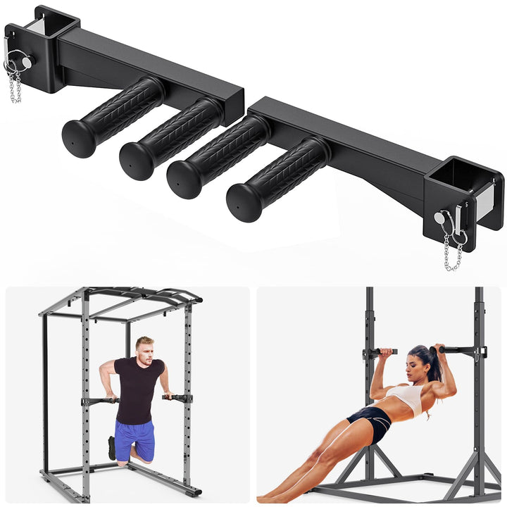 Dip-Stangen-Aufsatz für 2 x 2 Zoll und 3 x 3 Zoll Power Rack, rutschfeste breite und schmale Griffe,