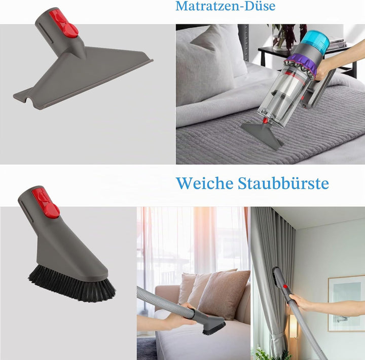 Reinigungsset für Trocknerabluftkanäle und Bürstenaufsatz-Set für Dyson Gen5, V15, V15s, V12, V11, V