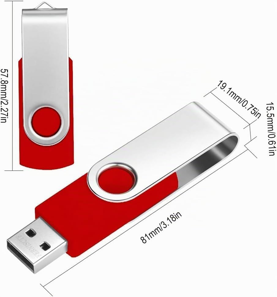 10 Stück Speichersticks 8GB USB-Stick Einklappbar USB 2.0 Memory Sticks 8 GB Flash Drive Rote Datena
