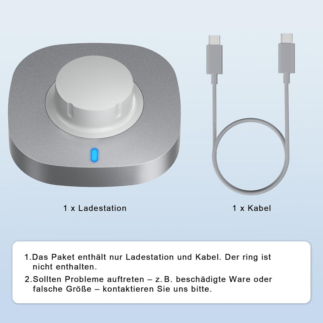 ZOOROO Ladegerät kompatibel mit Oura Ring Gen 4/4 Ceramic, Schnelllade-Dock mit USB C Kabel Tragbare