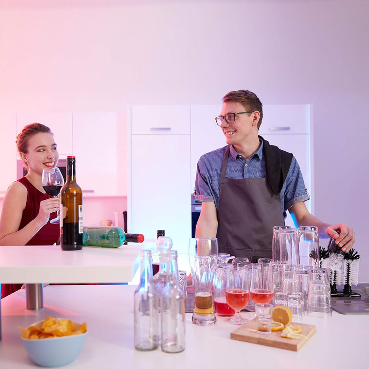 Relaxdays 10 x Gläserspülbürste mit Saugnapf, Gastronomie, Partys & Bar, Gläserbürste, HxBxT: 22 x 1