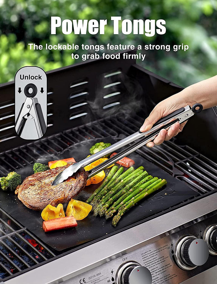 MUJUZE Grill Set Mit Grillschürze für männer,20pcs Edelstahl grillzubehör männer Geschenk mit Grills