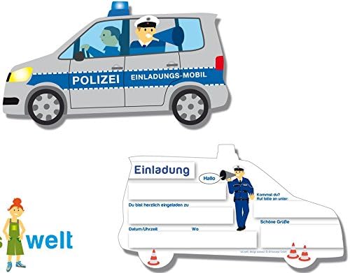 DHK 67-TLG. Partyset Polizei Mottoparty - für 8 Kinder - Partygeschirr und Zubehör