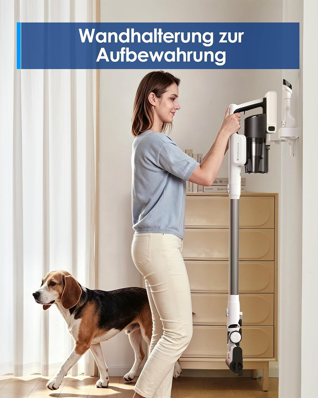 Tineco Pure ONE A25 Akku-Staubsauger, 200AW Starke Saugleistung, bis zu 60 Min Laufzeit, LED-Frontli