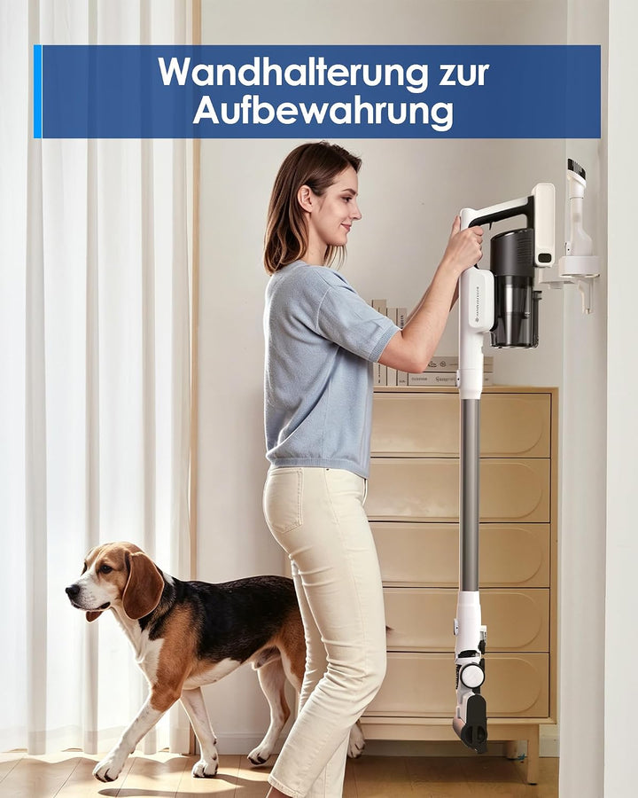 Tineco Pure ONE A25 Akku-Staubsauger, 200AW Starke Saugleistung, bis zu 60 Min Laufzeit, LED-Frontli