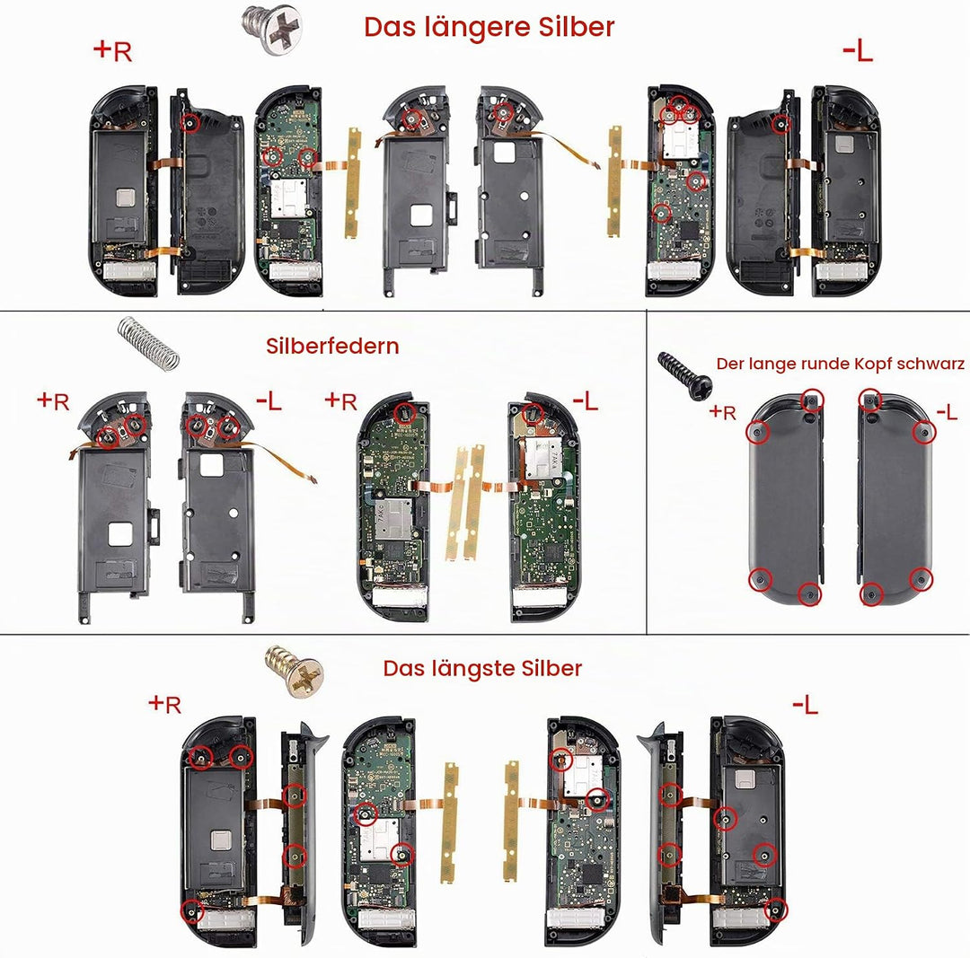 eXtremeRate Full Case für Nintendo Switch Joycon/Console, DIY-Ersatz Joy Con Shell/Tasten &amp; Rückgehä