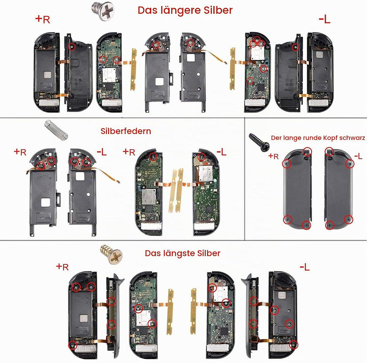 eXtremeRate Full Case für Nintendo Switch Joycon/Console, DIY-Ersatz Joy Con Shell/Tasten &amp; Rückgehä
