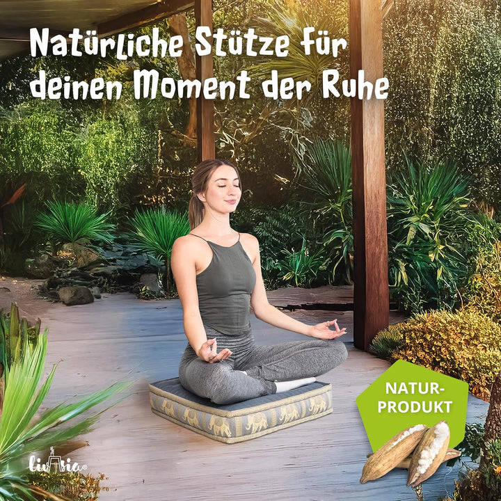 Livasia Sitzkissen Boden Thaiseide, Bodenkissen Indoor/Outdoor, Meditationskissen Yogakissen, Stuhla