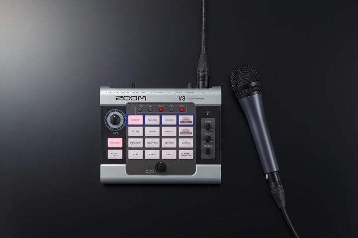 Zoom V3 Vocal Processor, 48V Phantomspannung für Kondensatormikrofone, USB 2.0 Audio-Interface für d