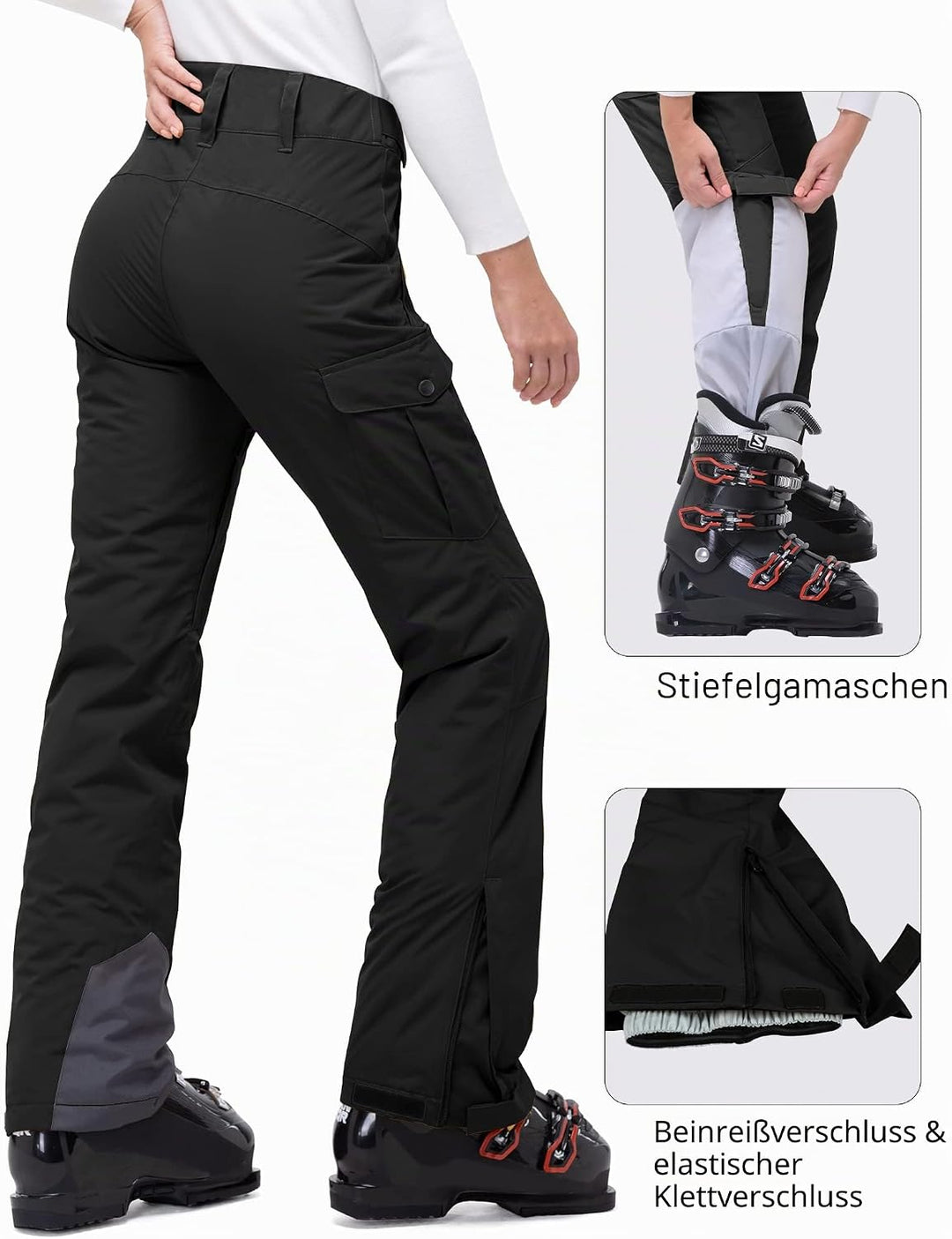 33,000ft Damen Skihose Outdoorhose Wasserdicht Winddichte Softshellhose Warme Gefütterte Thermohose