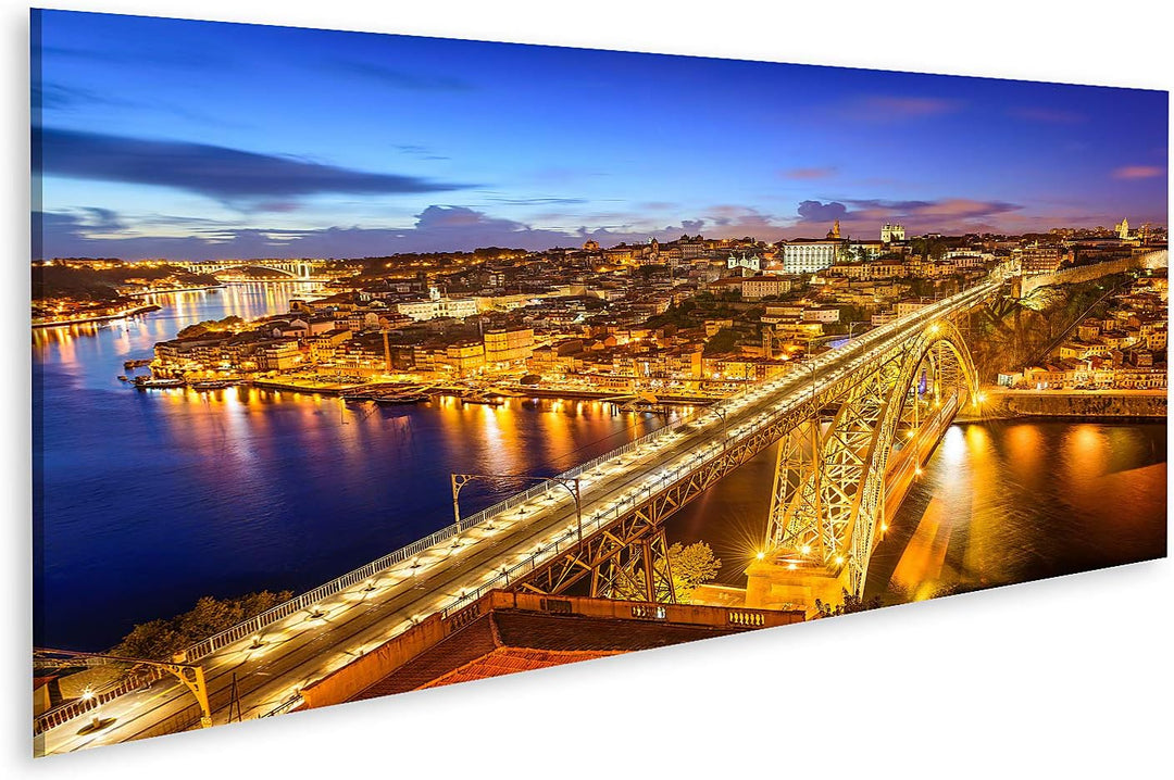 islandburner Bild auf Leinwand Porto Portugal Skyline Über Demfluss Douro Bilder Wandbilder Poster L