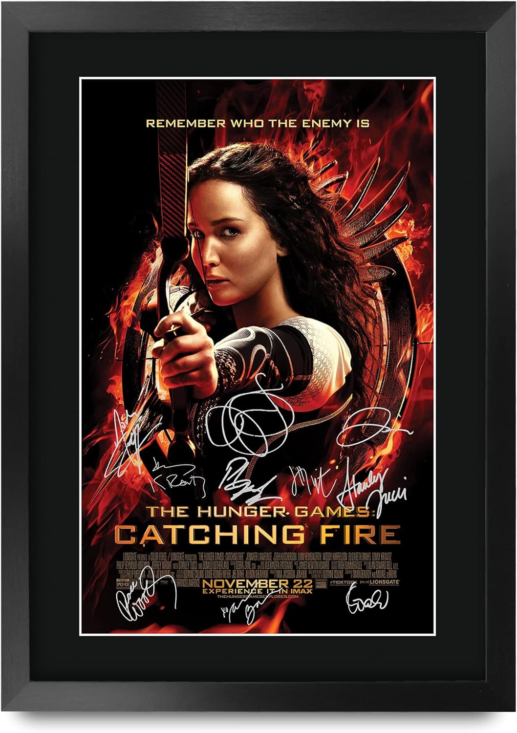 HWC Trading FR A3 The Hunger Games 2 Catching Fire Jennifer Lawrence Gifts Poster, signiert, Autogra
