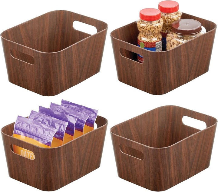 mDesign Aufbewahrungsbox mit Griffen – kleine Gemüse- und Obstkisten aus Karton für den Vorratsschra