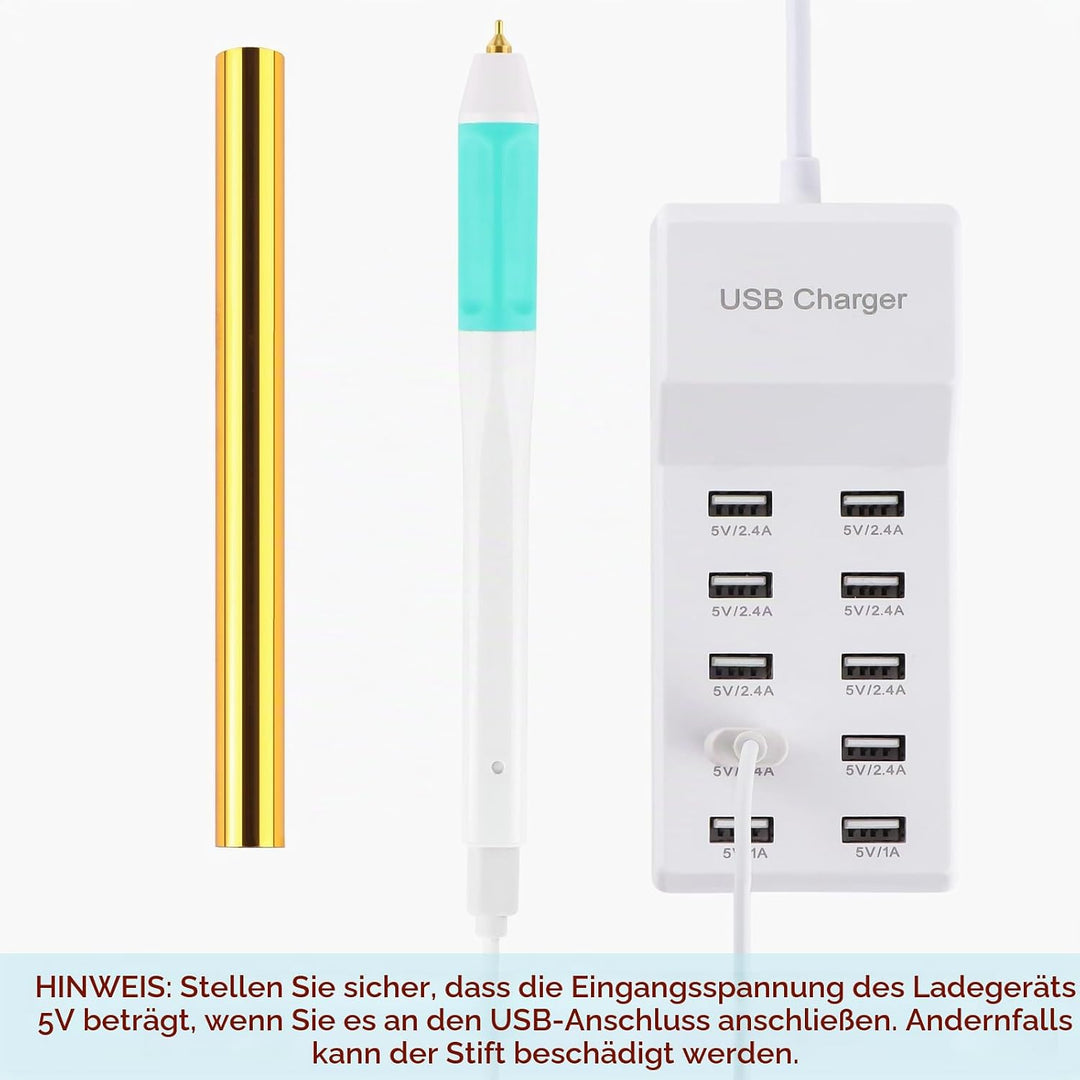 Heissfolienstifte und Heissfolienrollen-Set, Folienfeder-Starter, USB-Wärmefolienstift für Scrapbook