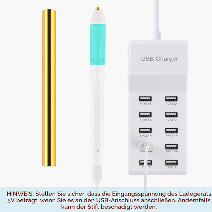 Heissfolienstifte und Heissfolienrollen-Set, Folienfeder-Starter, USB-Wärmefolienstift für Scrapbook
