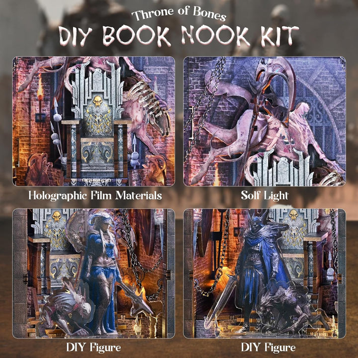 MiniCity Book Nook Kit – DIY Puppenhaus Häuser, Miniatur Haus Selber Bauen für Erwachsene mit LED-Li