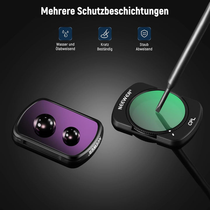 NEEWER Magnetisches ND CPL UV Filter Set kompatibel mit DJI OSMO Pocket 3, 6 Pack UV CPL ND16 ND32 N