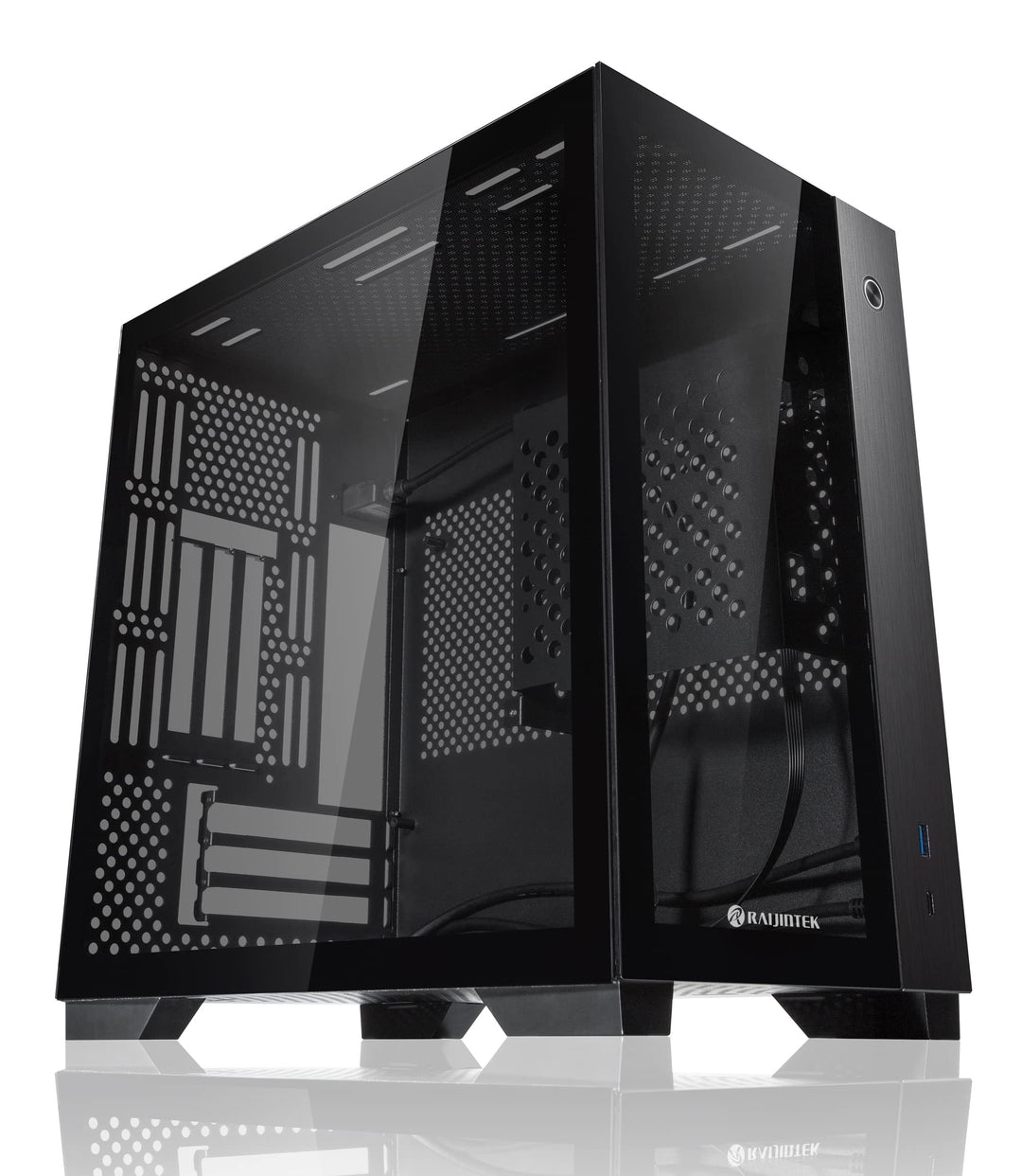 RAIJINTEK Paean Mini, Mini ITX PC-Gehäuse, mit 4 mm Seitenwand aus gehärtetem Glas und Aluminium an