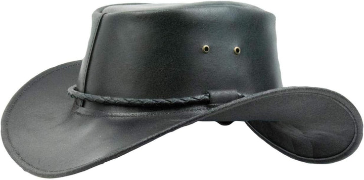 Black Jungle Kimbolton Lederhut, Westernhut, Australienhut, Cowboyhut M Schwarz, M Schwarz