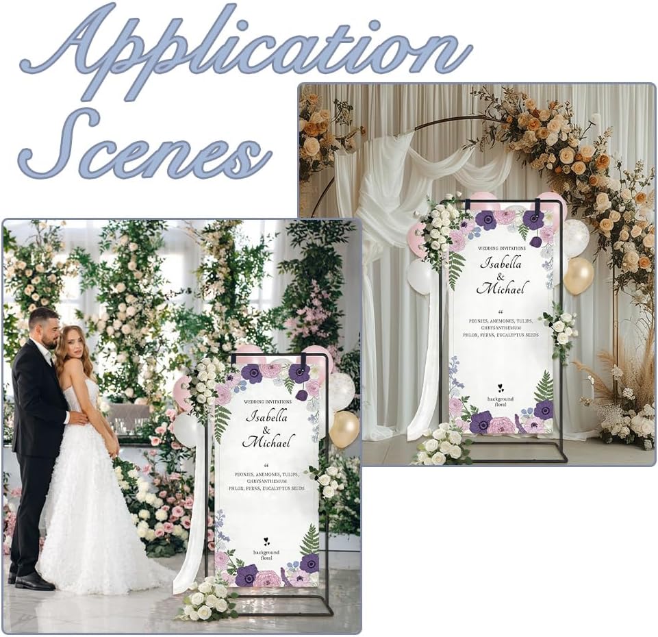 DICOSMETIC Hochzeit Willkommensschild Ständer Verstellbar Hochzeit Schild Halter Schwarzer Staffelei