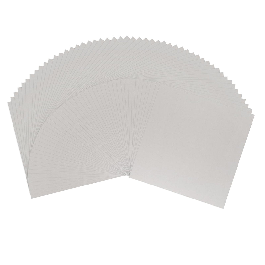Vaessen Creative 29993-026 Pappe zum Basteln-Buchbinderkarton 30,5 x 30,5 cm-Graupappe 1mm-50 St. Ba