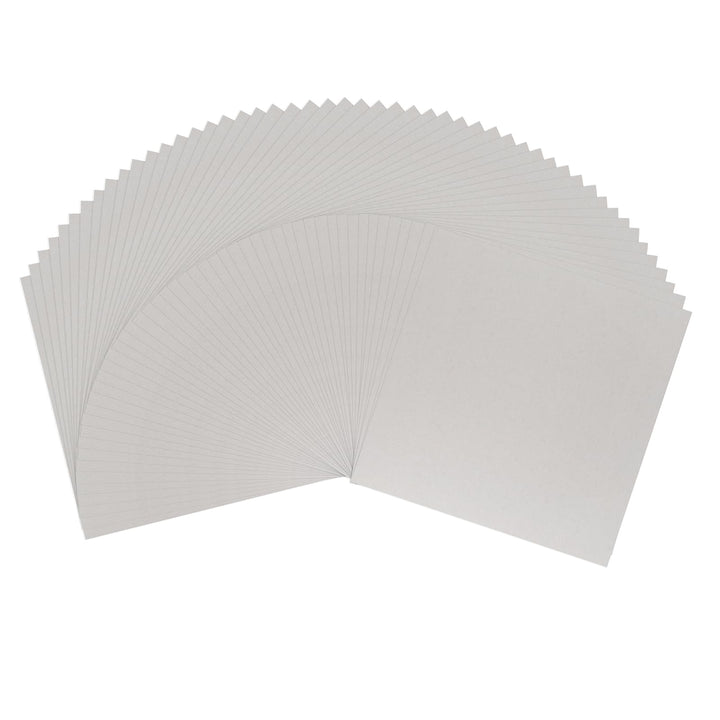 Vaessen Creative 29993-026 Pappe zum Basteln-Buchbinderkarton 30,5 x 30,5 cm-Graupappe 1mm-50 St. Ba