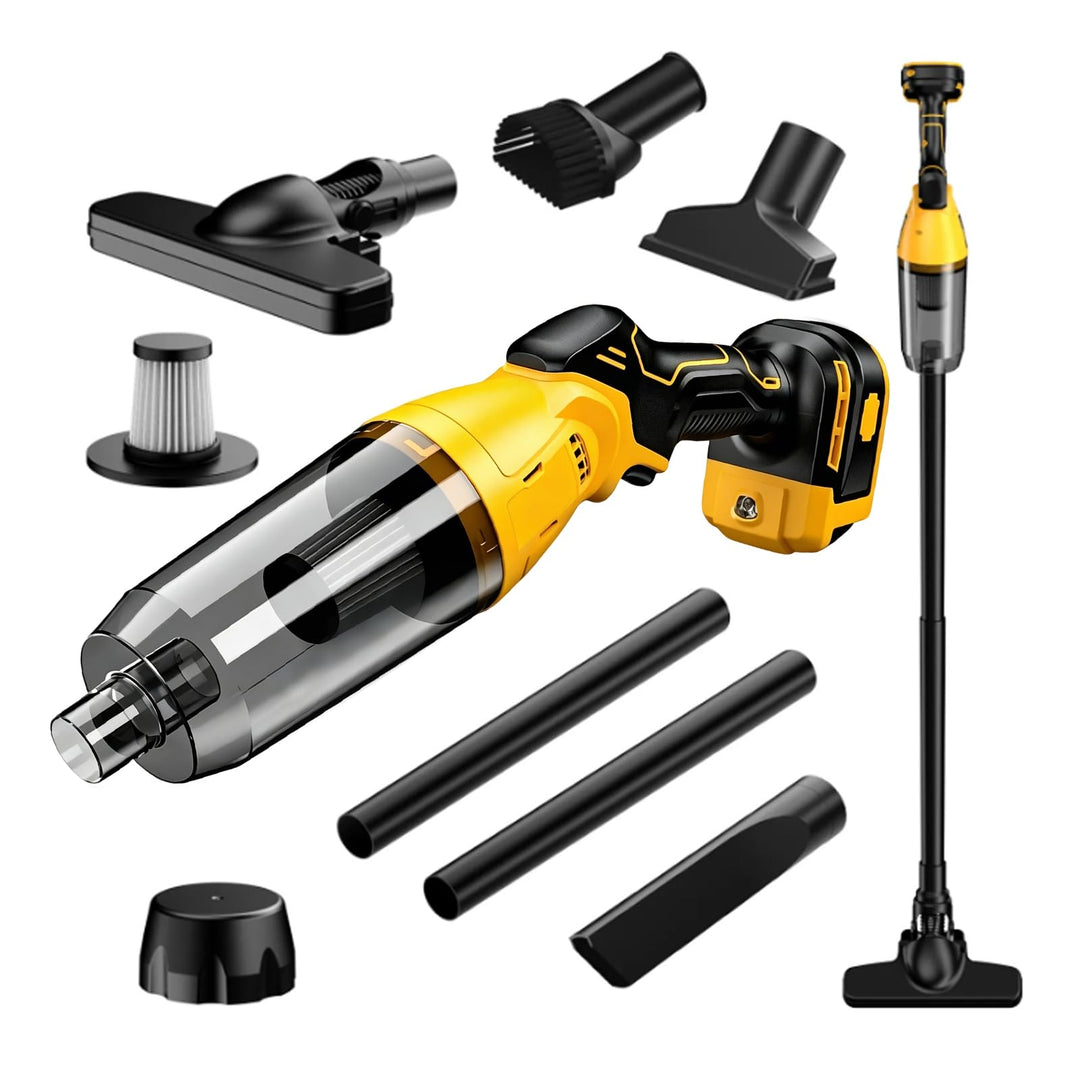Akku Staubsauger kompatibel mit Dewalt 18V 20V, 22000Pa Tragbar Handstaubsauger mit 4 Düsen und 600m