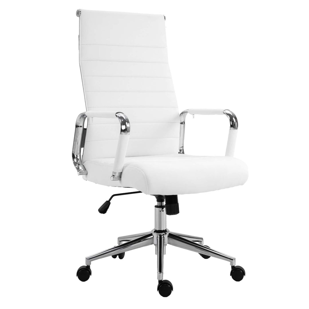 SVITA Elegance Comfort Bürostuhl Kunstleder weiss Schreibtischstuhl Drehstuhl Weiss Kunstleder