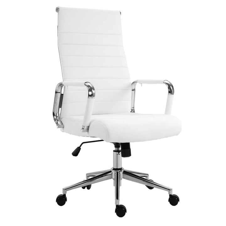 SVITA Elegance Comfort Bürostuhl Kunstleder weiss Schreibtischstuhl Drehstuhl Weiss Kunstleder