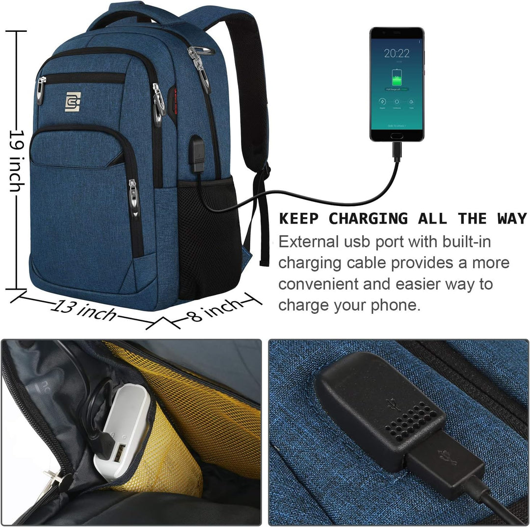 marcello Laptop Rucksäcke mit USB-Ladeanschluss Herren Damen für Arbeit Schule Uni Schulrucksack für