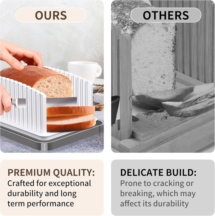 Brotschneider mit Box, 2-in-1 Brotschneider und Brotbox, brotschneidemaschine klappbar, Krümelauffan