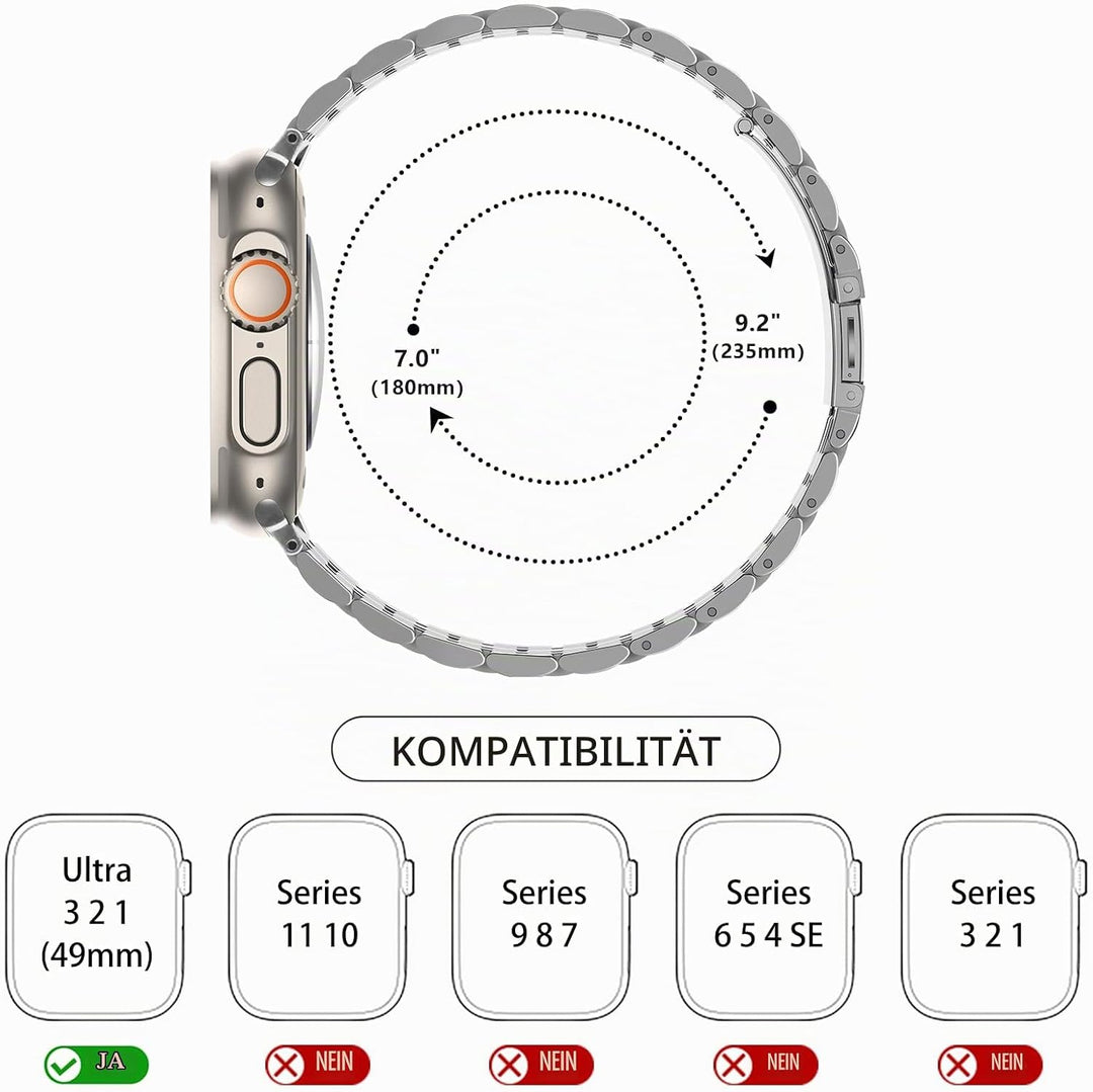 TasikarArmband Kompatibel mit Apple Watch Ultra 3 2 1 Armband 49mm, Massives Edelstah Metall Ersatza