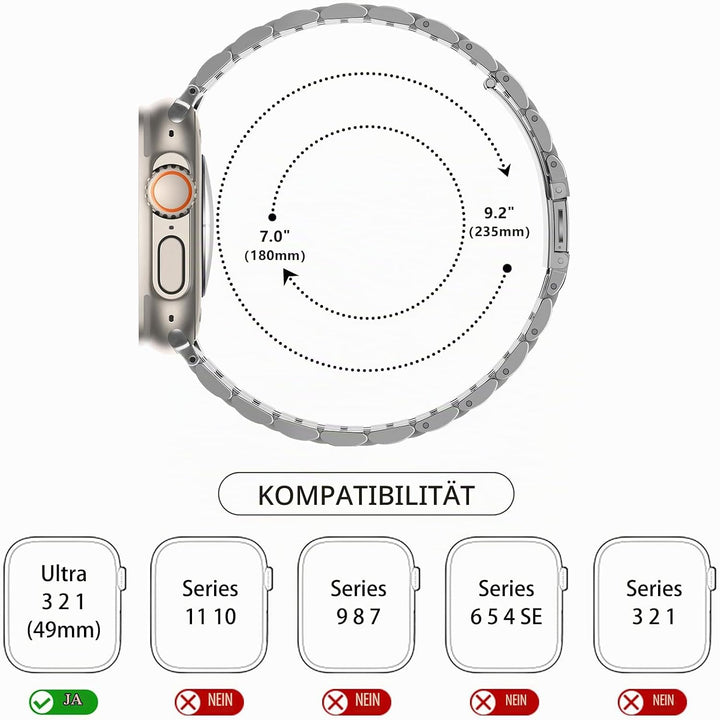 TasikarArmband Kompatibel mit Apple Watch Ultra 3 2 1 Armband 49mm, Massives Edelstah Metall Ersatza