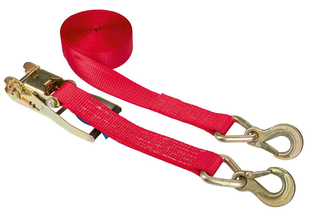Kerbl 37179 Ratschenzurrgurt Ösenhaken, 2 teilig, 50 mm / 8 m, 5000 kg, rot