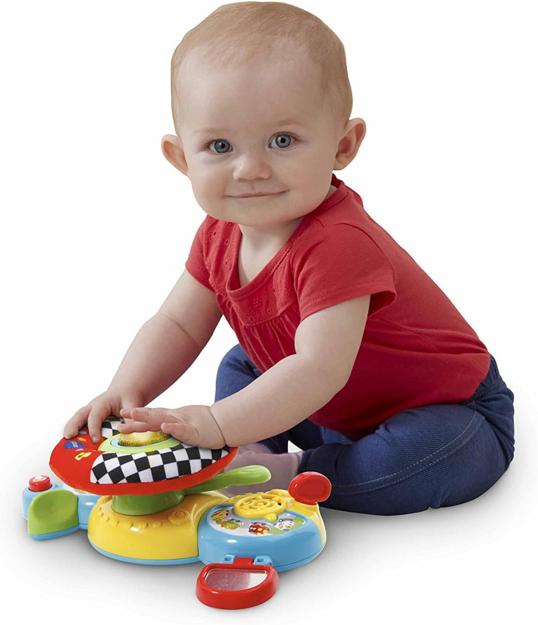VTech Baby 80-192504 Fahrzeug 80-192504-Tut TUT Flitzer-Lernlenkrad, Kleinkindspielzeug, bunt, S