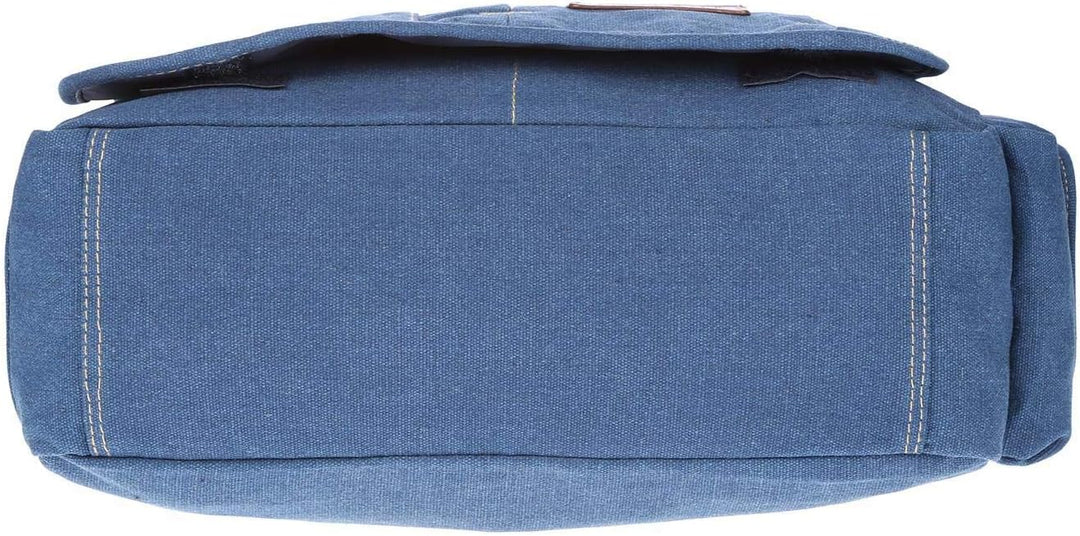 Christian Wippermann grosse XL Herren Damen Tasche Umhängetasche Canvas Messenger Bag Blau, Blau