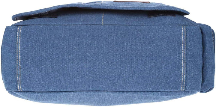 Christian Wippermann grosse XL Herren Damen Tasche Umhängetasche Canvas Messenger Bag Blau, Blau