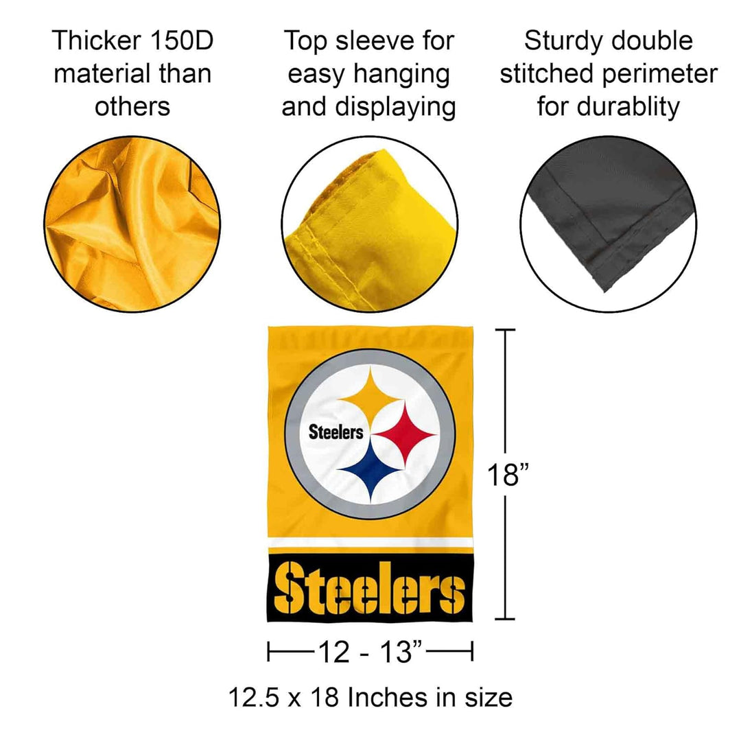 Pittsburgh Steelers Gartenflagge, doppelseitig, goldfarben
