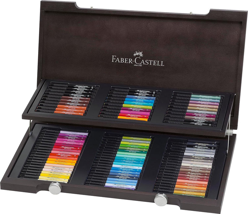 Faber-Castell 167400 - Tuschezeichner Pitt artist pen, 90 Stück im Holzkoffer