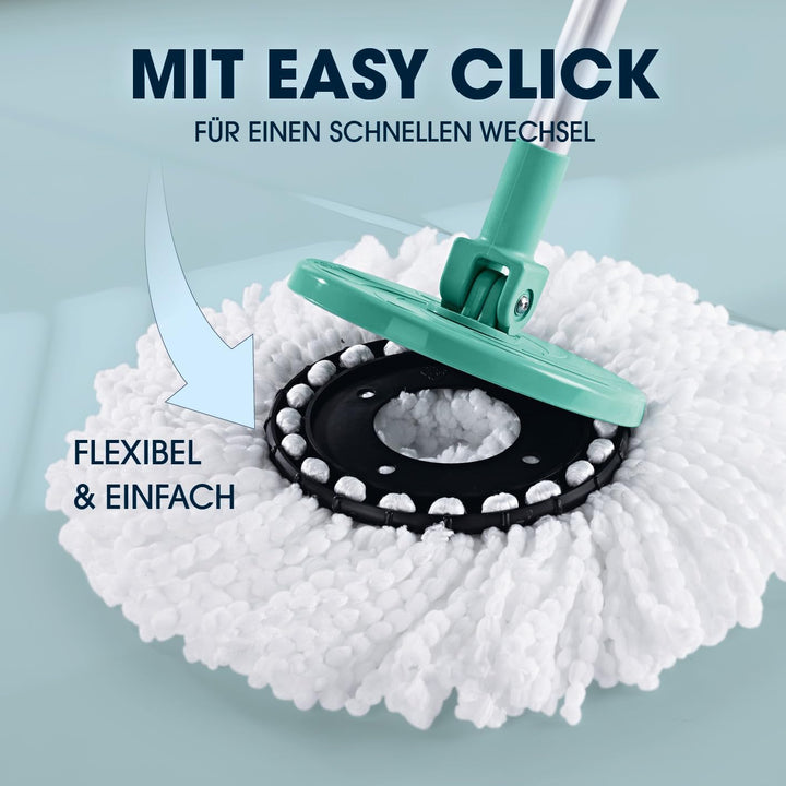 CLEANmaxx Ersatz-Moppaufsatz 2er-Set für Power-Wischmopp | Saugfähige Mikrofaser, ideal für Laminat,