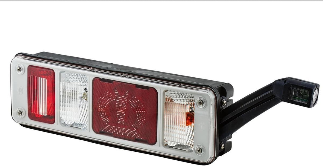 HELLA - Heckleuchte "Krone" - Hybrid - 24V - Anbau/geschraubt - Lichtscheibenfarbe: glasklar - Steck