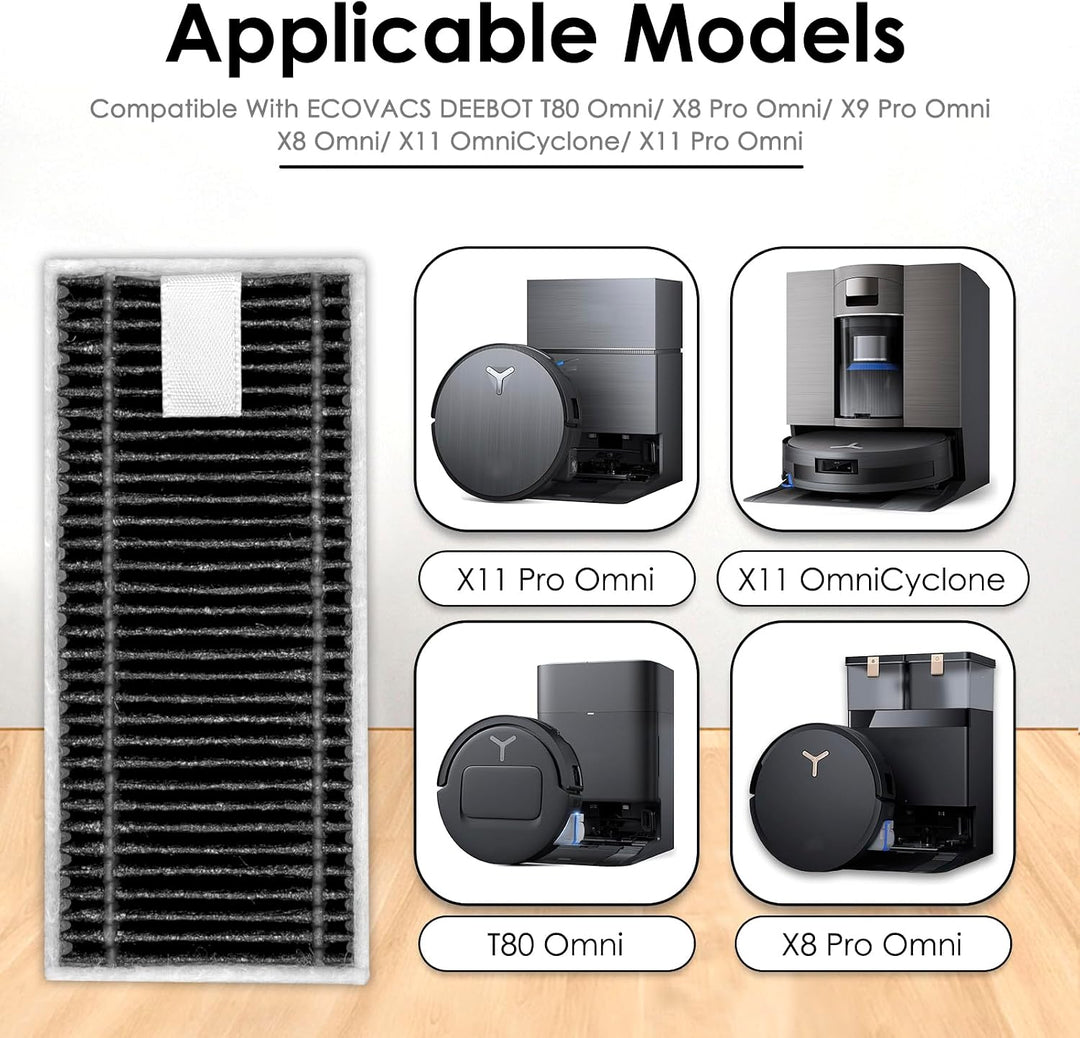 (8 Stück) X8 Pro Omni Ersatz-HEPA-Filter für ECOVACS DEEBOT X8 Pro Omni/ X9 Pro Omni/ T80 Omni/ X8 O