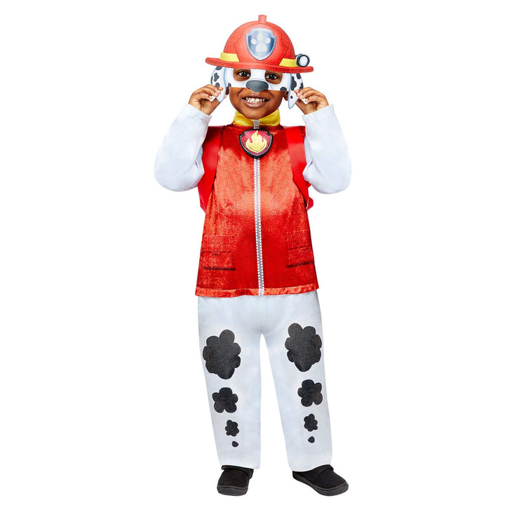 Amscan - Kinderkostüm Marshall aus Paw Patrol, Plüsch-Overall, Maske und Rucksack, Serie, Helfer auf