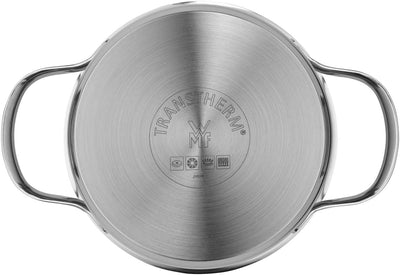 WMF Aparto Kochtopf klein 16cm, mit Glasdeckel, Bratentopf, Induktionsgeeignet, 1,4l, Cromargan Edel