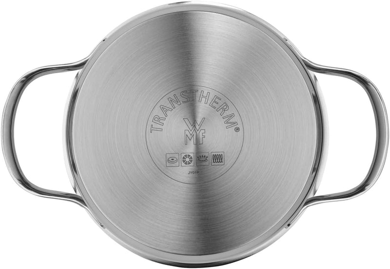 WMF Aparto Kochtopf klein 16cm, mit Glasdeckel, Bratentopf, Induktionsgeeignet, 1,4l, Cromargan Edel