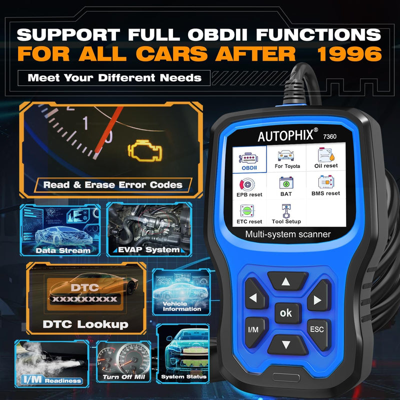 AUTOPHIX 7360 Elite Fit für Toyota Lexus OBD2 Diagnosegerät Alle Systeme OBD2 Scanner Alle Reset Ser