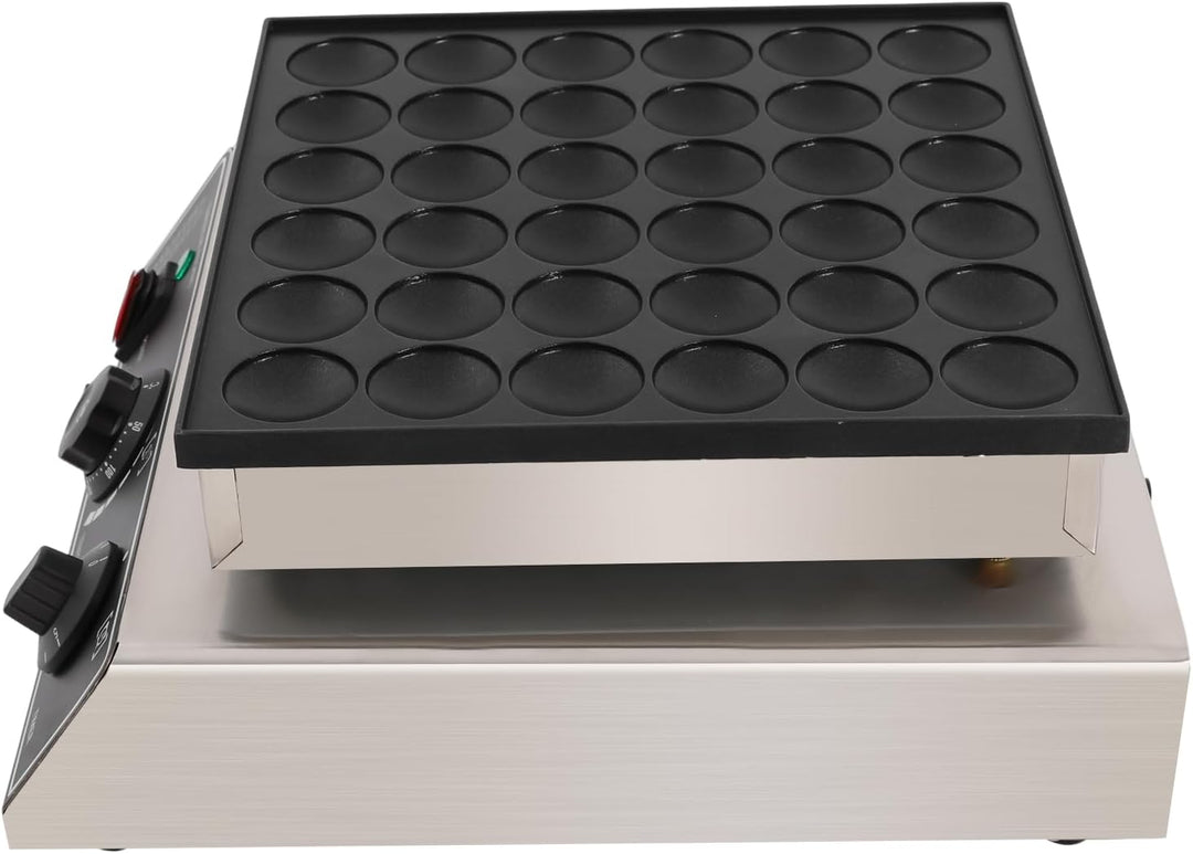 36 Löcher Elektrisch Dutch Pancakes Maker 950W, Professioneller Poffertjes Maker, Gewerblicher Muffi