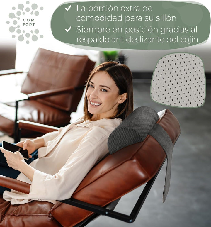 Nackenrolle für Sessel mit Gegengewicht (100% Memory Schaum), Nackenkissen Sofa Couch hängend, Nacke