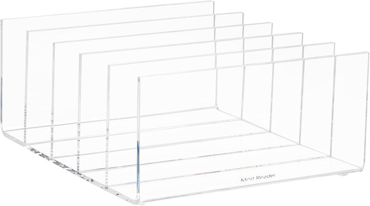 Mind Reader A5CFILE-CLR Vertikaler Halter mit 5 Fächern, hochwertiges transparentes Acryl, Ordner,