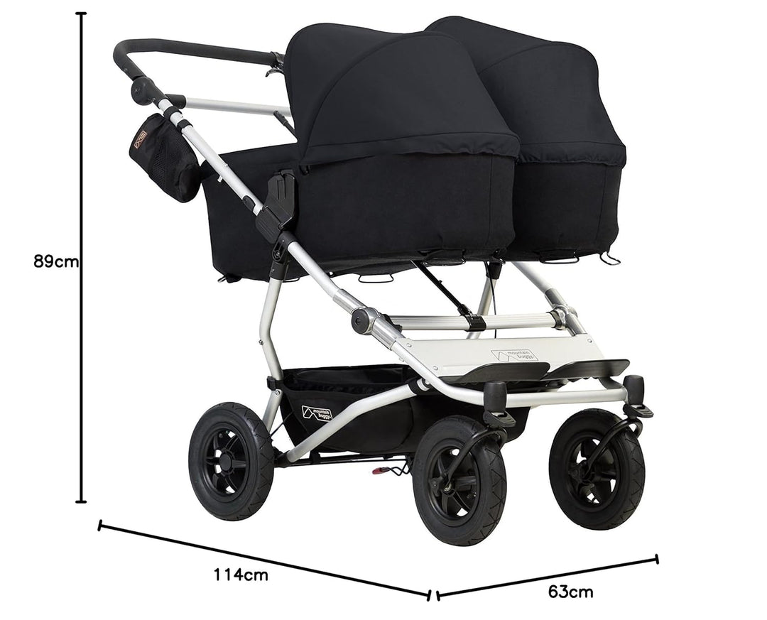 Mountain Buggy Doppelkinderwagen Side-by-Side mit 4 Rollen schwarz, schwarz